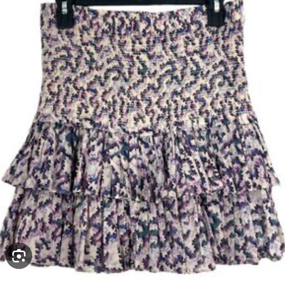 Isabel Marant Purple and Cream Ruffle Skirt